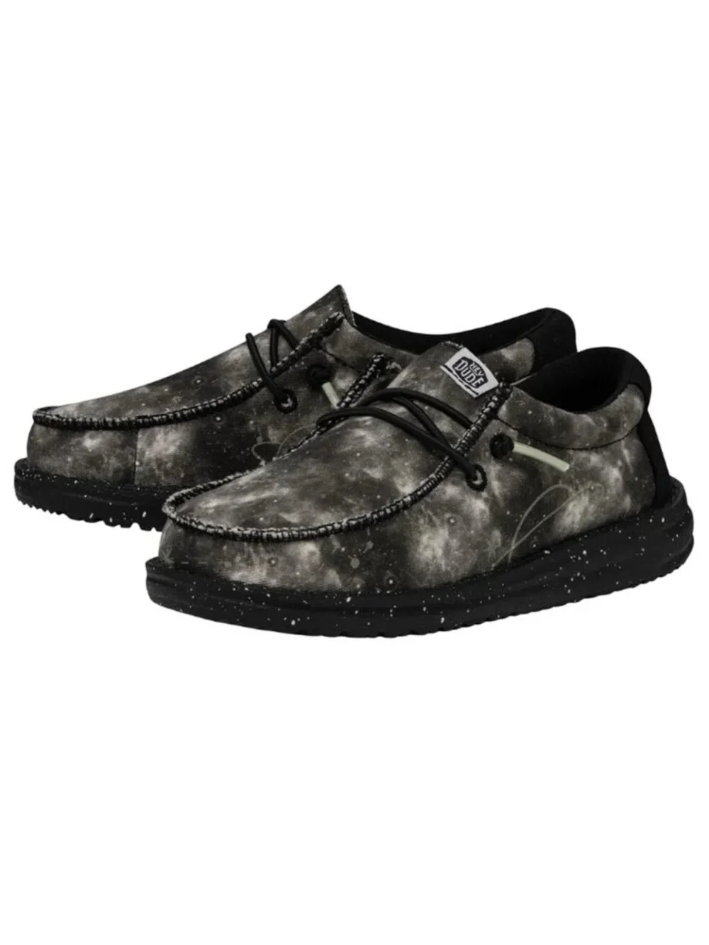 Hey Dude Youth Wally Galaxy Black Glow in the dark Y14 US Brand new with tags.
